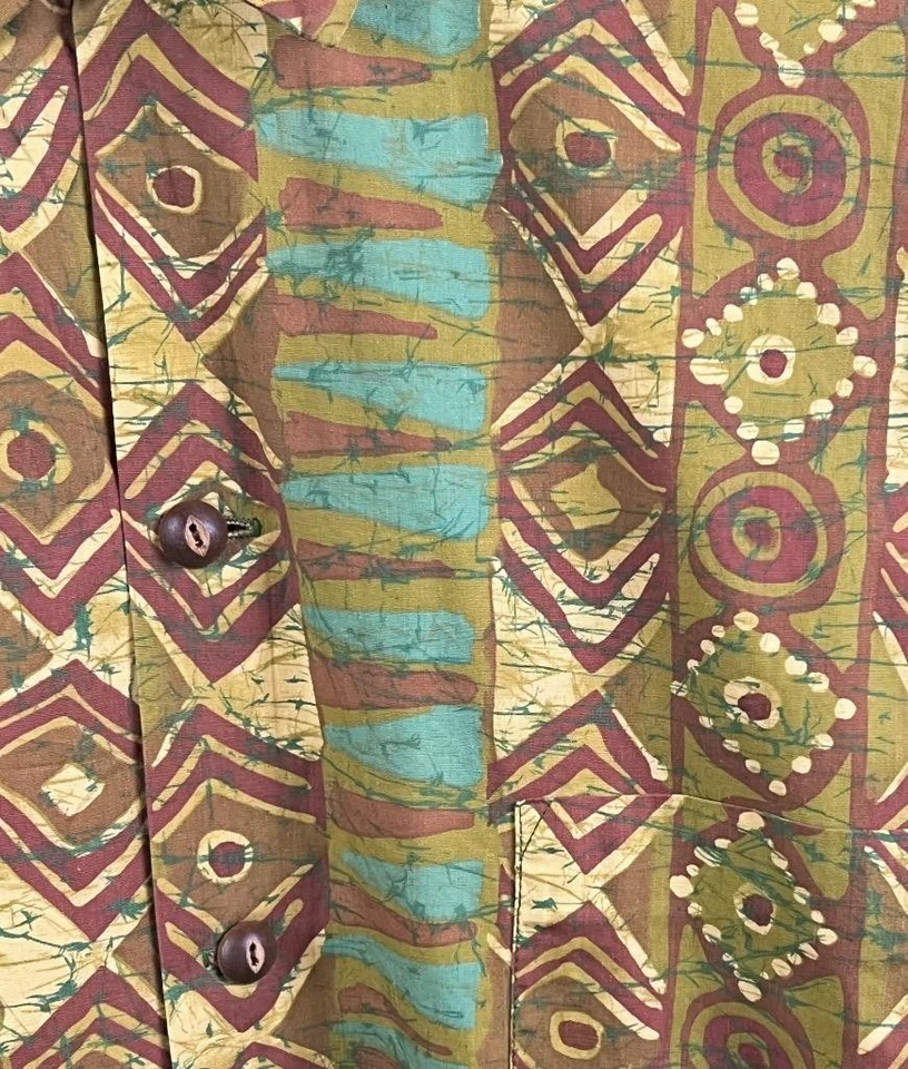 Camisa Hawaiana De Colección Años 60 Talla L Verde y Dorado Escena Tiki por Catalina California Foto 4 de 4