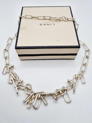 Links of London Signature Paperclip Necklace sterling silver RARE VINTAGE