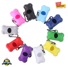 Bone Shaped Dog Poop Bag Dispenser Holder Portable Pet Waste Bag Carrier