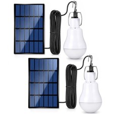 Solar Light Bulbs, Rechargeable Lights for Indoor  Outdoor Use, 2-Pack