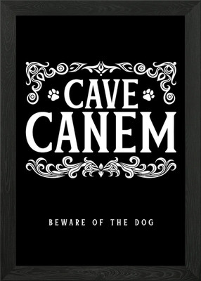Cave Canem Dog Warning Sign Framed Wall Art Poster Canvas Print Picture