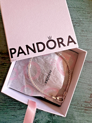 BN PANDORA Studded Clasp & Chain Bracelet 21 CM | eBay