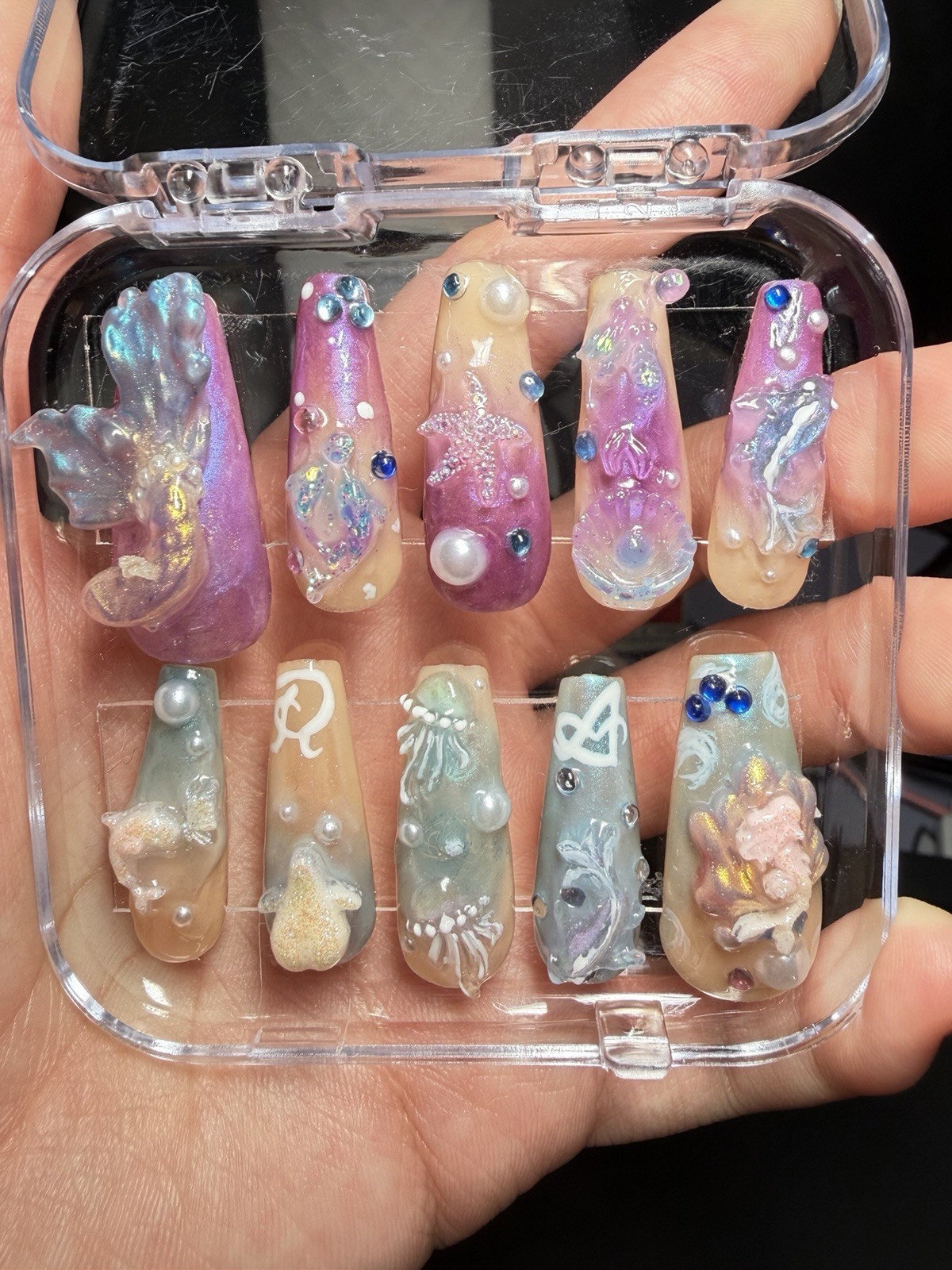 Custom Handmade Hand Painted Gel Press On Nails. READ DESCRIPTION!