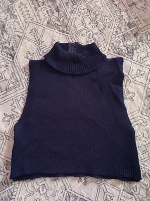Vintage Specialty House Navy Acrylic Turtleneck Dickie Sweater Womens One Size