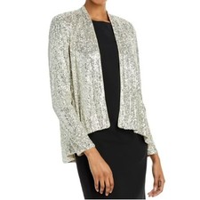 Eliza J Women's Silver Sequin Jacket Size S