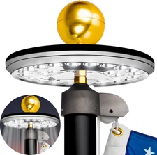 Solar Flag Pole Light with 26 LEDs, Weatherproof, 12-Hour Coverage