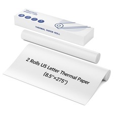 2 Rolls 42.6ft 8.5x11 Inch US Letter Quick-Dry Thermal Printer Paper M832
