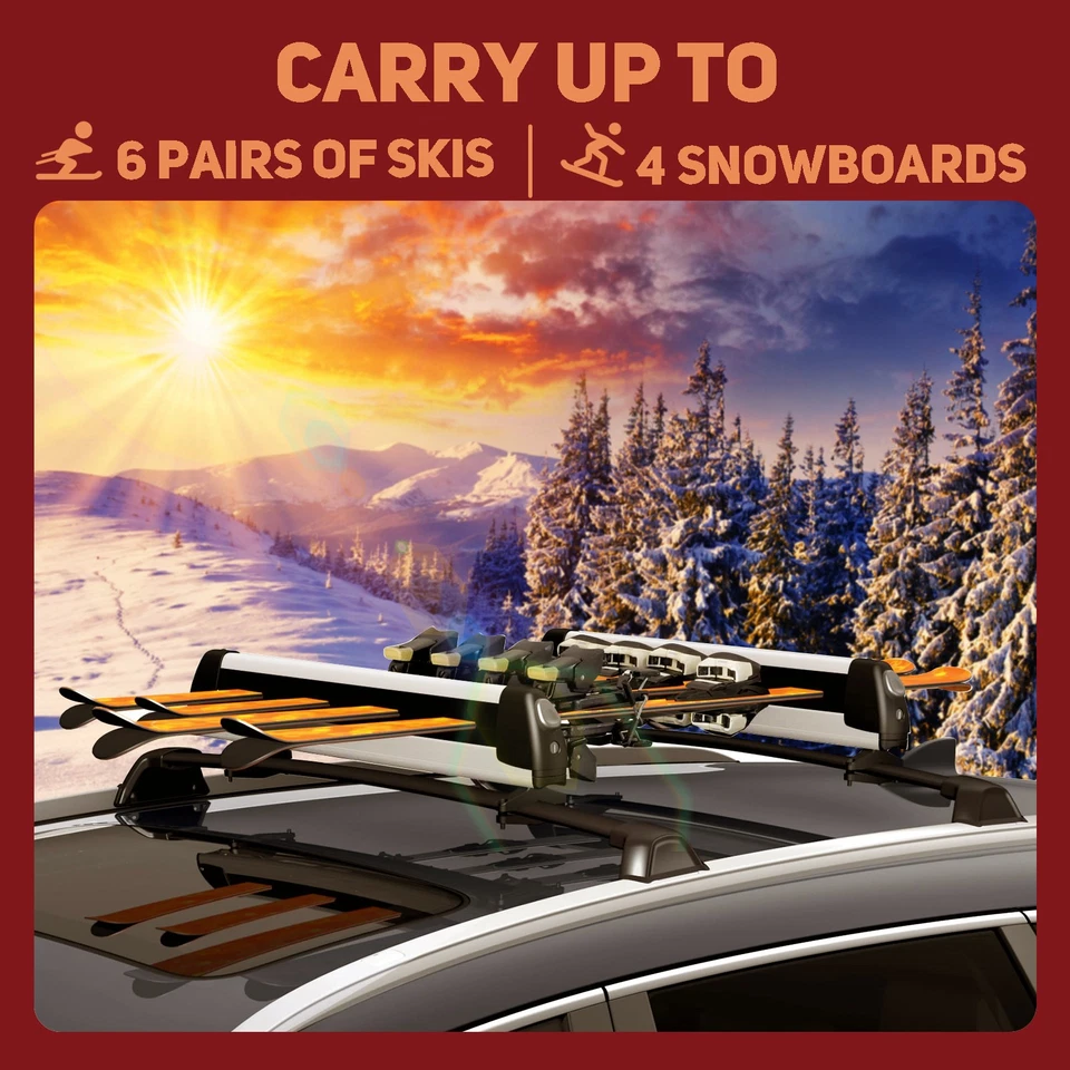 Soporte de esquí snowboard para 4 pares de esquí/2 snowboard para Subaru WRX STI Impreza Foto 4 de 4