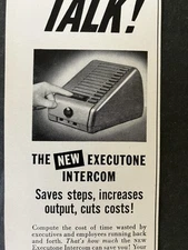 1950 Executone Communication and Sound Systems Intercom B&W Vintage Print Ad