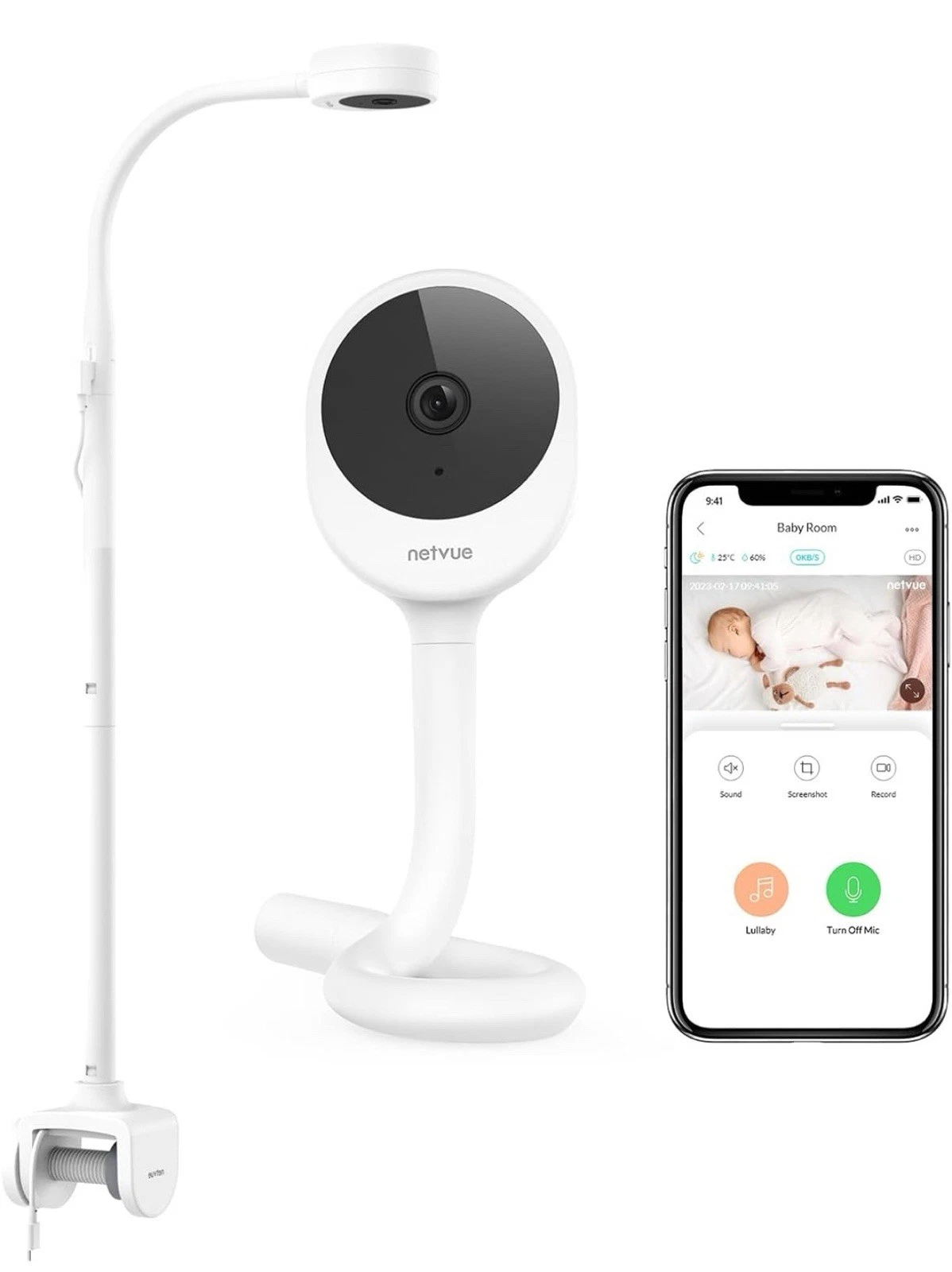 NETVUE Peekababy Baby Camera Monitor, Wireless Baby Monitor with Camera