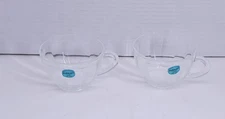 DURALEX France Clear Glass Coffee/Tea Cups with Handles Set of 2 Vintage