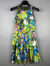 Y2k Versace Jeans Couture Floral Cotton Multicolor Tank Dress Tunic Size M
