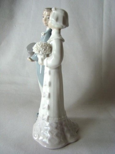 1977 LLADRO España BODA PASTEL Estatuilla 4808, Novia y Novio, Retirado - Imagen 10 de 12
