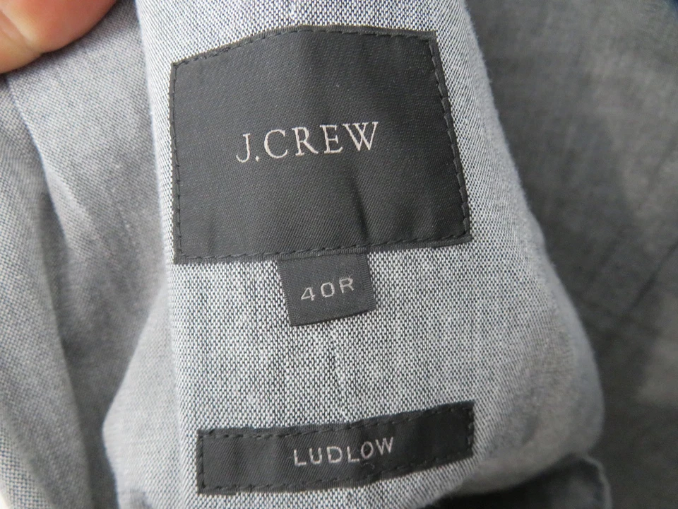 J Crew Ludlow Somelo Blazer Mens 40R Sport Coat Gray Stretch Casual Lightweight - Image 4 of 4