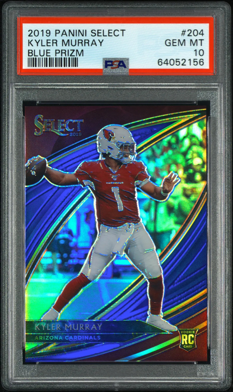 🔥2019 Panini Select Kyler Murray #204 Blue Prizm Rookie 1/75 PSA 10 JERSEY #🔥