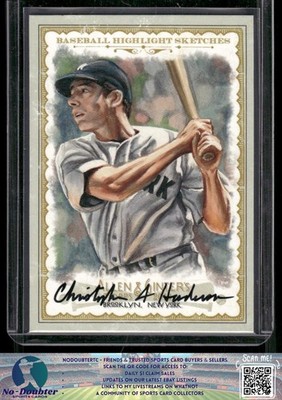 2012 Allen Ginter Joe DiMaggio Highlights Sketches ARTIST SIGNED Yankees 4.1D