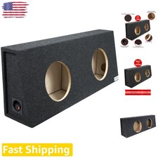 Dual 10" Sealed Subwoofer Box Pro-Tuned MDF Car Audio Enclosure Airtight Bass