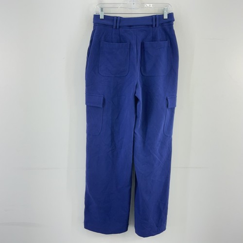 Express Blue Cargo Belted Wide Leg Pants Women’s Size 6 Cotton Blend NWT - Picture 2 of 5
