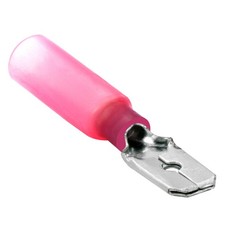 25 Heat Shrink Male Quick Disconnect Terminal 22-18GA AWG Gauge Red 0.250" Wire