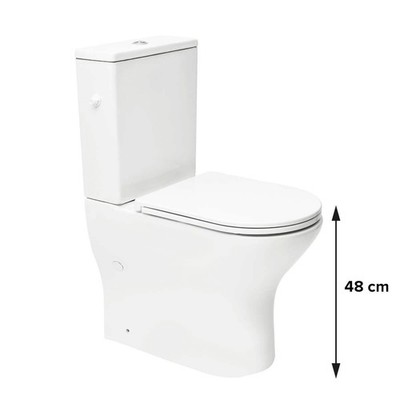 Stand-Kombi-WC erhöhtes Stand WC Sitzfläche 48cm Softclose WC-Sitz spülrandlos