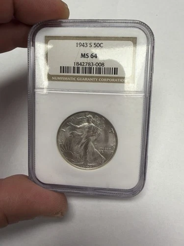 1943 S WALKING LIBERTY HALF NGC MS 64 Silver Half Dollar Combine S&H