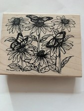 Timbre caoutchouc Northwoods papillons et fleurs 2016.  Créateur Arneson. Neuf