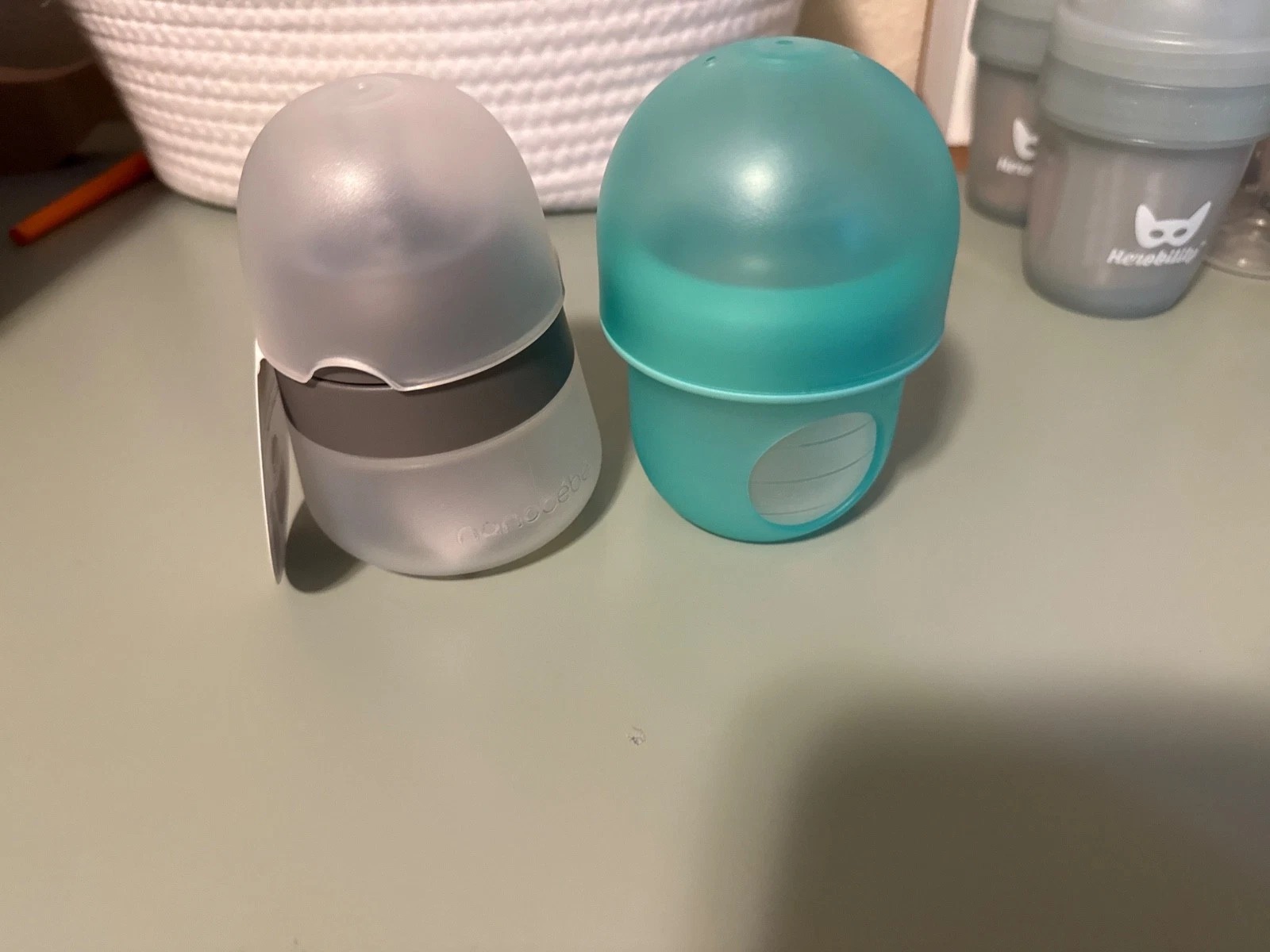 Nanobebe BPA Free Silicone Baby Bottle & boon Nursh Pouch Bottle 0m+
