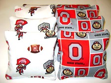 8 CORNHOLE BEAN BAGS OHIO STATE BUCKEYES OSU BUCKS TOP QUALITY TAILGATE TOSS wp
