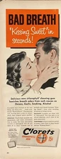 Vtg Print Ad 1952 Clorets Chewing Gum Chlorophyll Gum Retro Kitchen MCM Decor