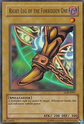YU-GI-OH, RIGHT LEG OF THE FORBIDDEN ONE, UR, LOB-E097