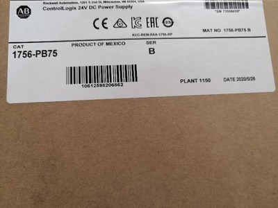 New Factory Sealed AB 1756-PB75 ControlLogix 24V DC Power Supply 1756PB75
