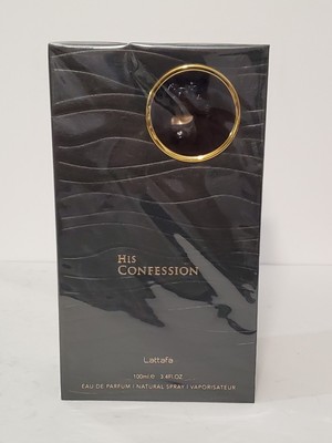 His Confession By Lattafa 3.4/3.3 Eau De Parfum Spray For Men New In Box