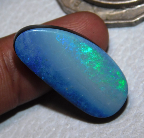 Ópalo doblete azul australiano 19 quilates, cabujón de piedras preciosas naturales AA+ - Imagen 2 de 8