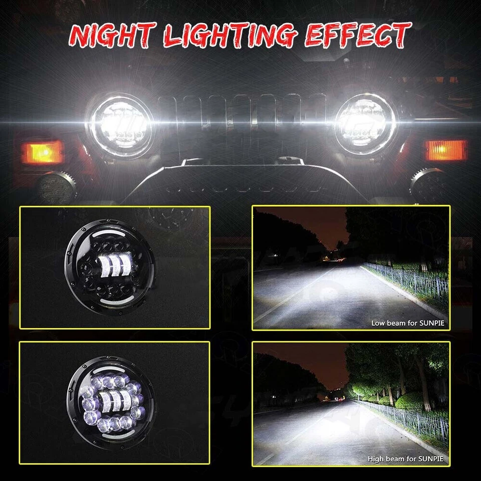 Para Honda CX500C CM400T CB750 Bobber Moto 7" Anillo Faro Alta/Baja DRL Lámpara Foto 3 de 4