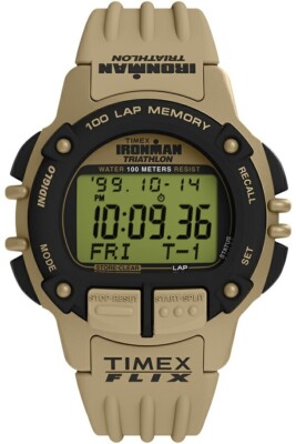 Timex Flix TW5M63100 Ironman Quartz Men's Watch Yellow Dial