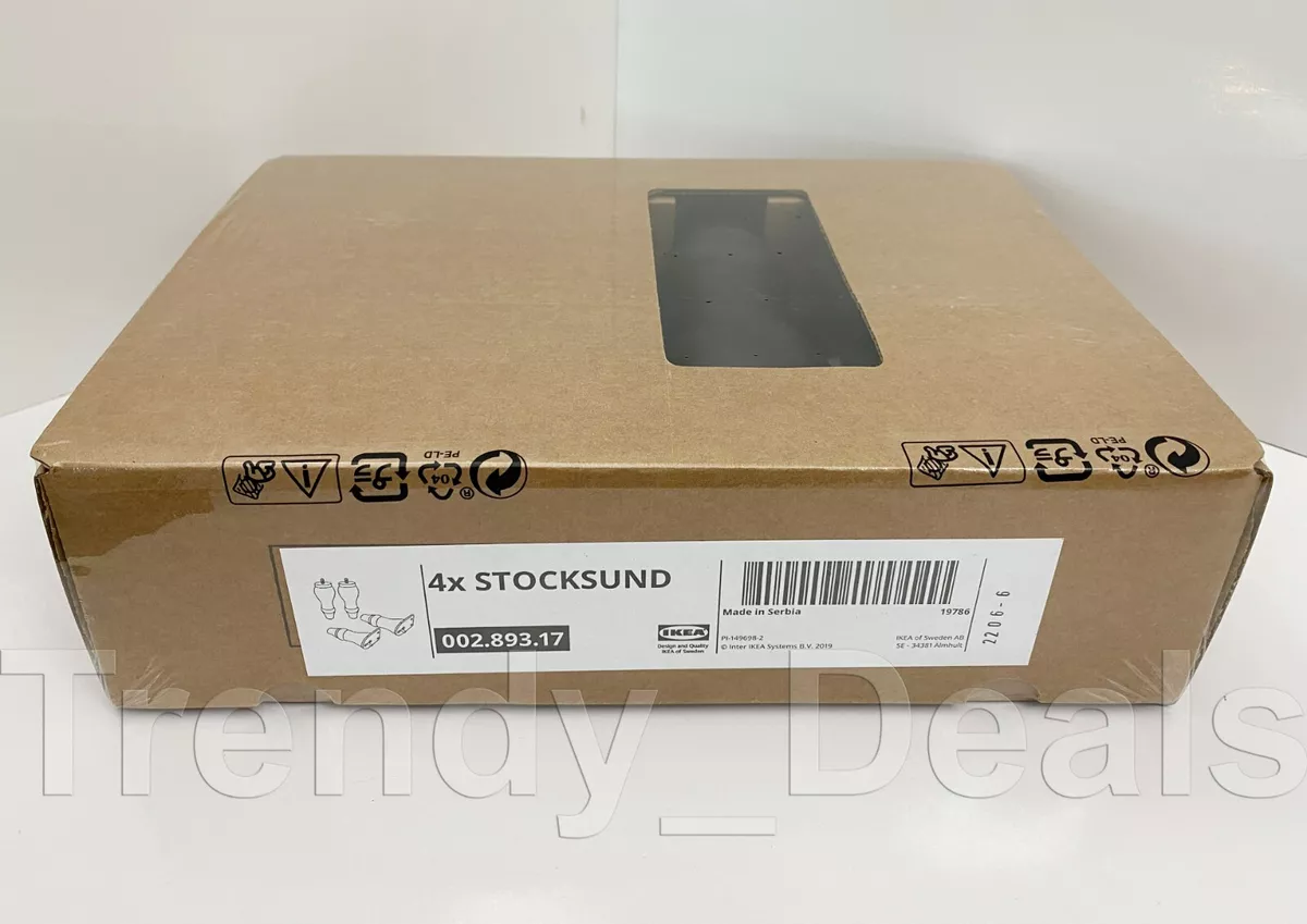 SET of 4 IKEA STOCKSUND Legs for Sofa Loveseat Armchair Black 002.893.17