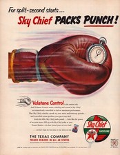 1952 Texaco Sky Chief Packs Punch Gasoline Volatane Vintage Print Ad-CRC-1.2