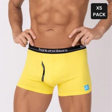 x5 Mens Cotton Boxer Briefs Trunks Comfort Stretch Underwear Yellow S M L XL 2XL