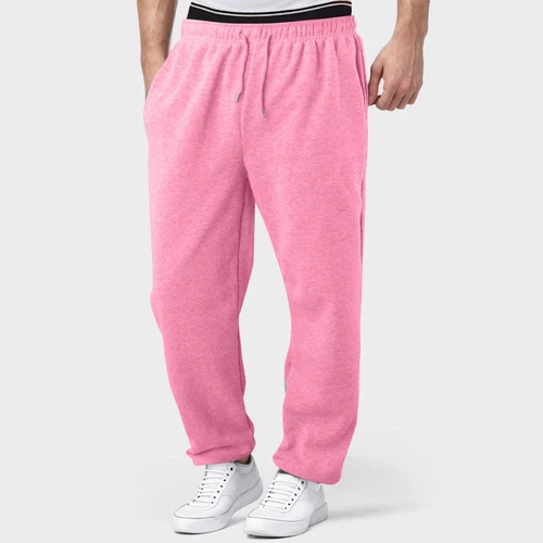 Herren Fleece gefütterte Jogginghose weites gerades Bein Hose unten Sweatpants Jogger - Bild 46 von 54