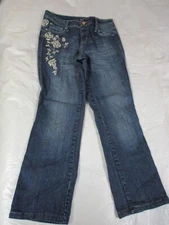 Gitano Embroidery Floral Design - Stretch Jeans - Size 10