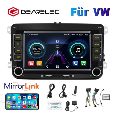 7'' Autoradio Android 13 BT Wifi GPS Navi 2DIN für VW Golf MK4 Polo Passat B6 B7
