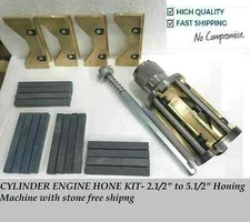 CYLINDER ENGINE HONE KIT- 2-1/2" to 5-1/2" Honing Machine + 4 Grit Stones Combo