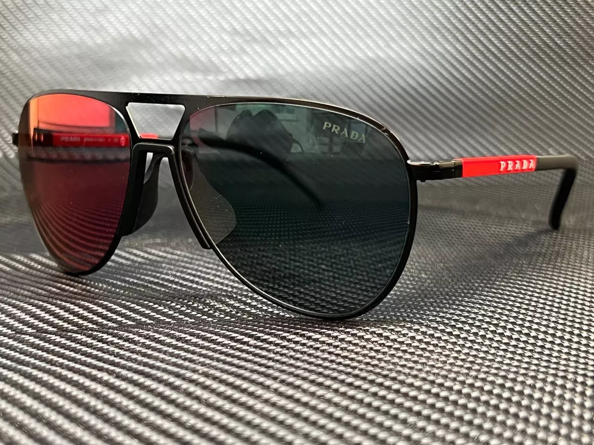 PRADA LINEA ROSSA PS 51XS 1BO01M Matte Black Pilot 59 mm Men s