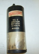 Vintage Mallory No. 6 Ignition Battery M-905S 1.5 Volt - Dead for display