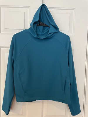Layer 8 Teal Hoodie Sweatshirt - Qwick Dry - Adult Small EUC