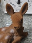 Vintage Flocked Spotted Deer Doe Fawn Figure Brown Plastic Eyes SC Hong Kong — photo 2