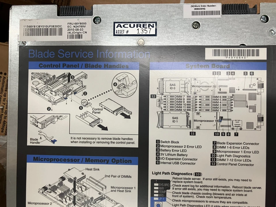 ~ IBM 7870 AC1 BLADECENTER HS22 BLADE SERVER / 2x Xeon E5620 CPU/  6x 2GB RAM - Image 3 of 4