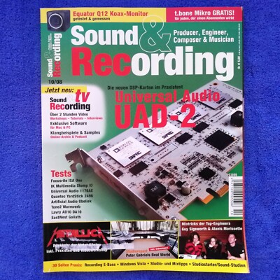 Sound & Recording 10-2008, Metallica, Peter Gabriel, Focusrite ISA One, UAD-2