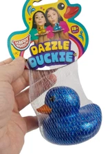 Dazzle Duckie Ja-Ru Rubber Ducky Duck Sparkly Glttzy Bath Toy Sparkles Shiny New