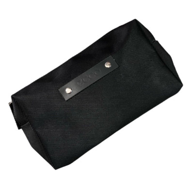 Ecco Men's Canvas Twill Black Zip Top Toiletry Cosmetic Travel Bag Pouch 9.5''x6''